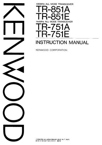 Kenwood - TR-751 & TR-851 User manual - IW2NMX