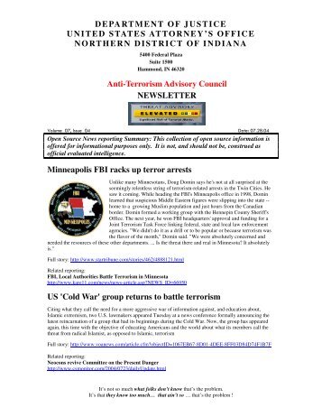 Anti-Terrorism Advisory Council NEWSLETTER