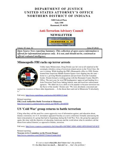 Anti-Terrorism Advisory Council NEWSLETTER