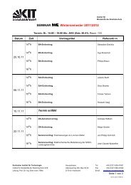 Seminar Forschungsarbeiten_ws2011 - am IWE - KIT