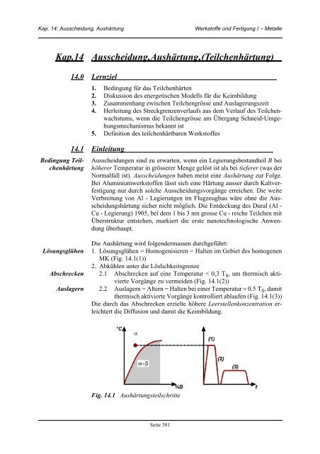 Kap.14 Ausscheidung, AushÃ¤rtung , (TeilchenhÃ¤rtung) - IWF