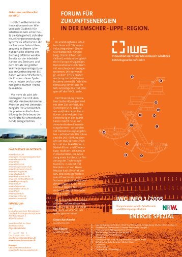 IWG Info 1/2005 - Innovationszentrum Wiesenbusch Gladbeck