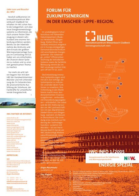 IWG Info 1/2005 - Innovationszentrum Wiesenbusch Gladbeck