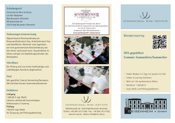 Flyer Commis Sommelier - International Wine Institute