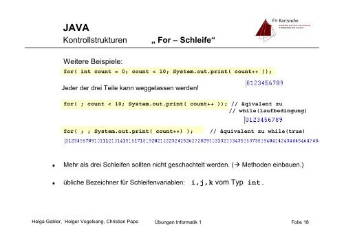 JAVA - Kontrollstrukturen