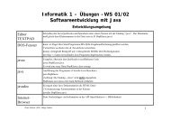 Informatik 1 - Ãbungen -WS 01/02 Softwareentwicklung mit Java