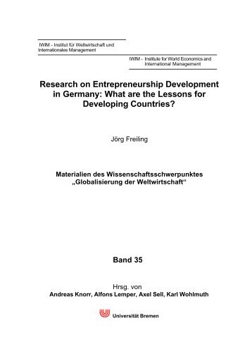 Research on Entrepreneurship Development in Germany