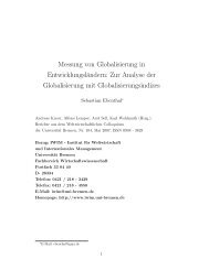 Messung von Globalisierung in EntwicklungslÃ¤ndern: Zur Analyse ...