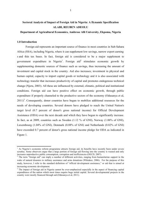 Sectoral Analysis of Impact of Foreign Aid in Nigeria - Institute for ...