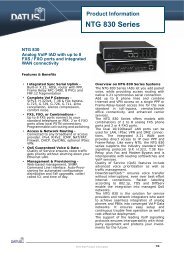 NTG 830 Series Product Information - DATUS AG