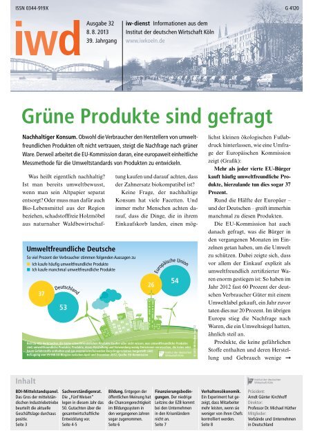 Grüne Produkte sind gefragt - Institut der deutschen Wirtschaft