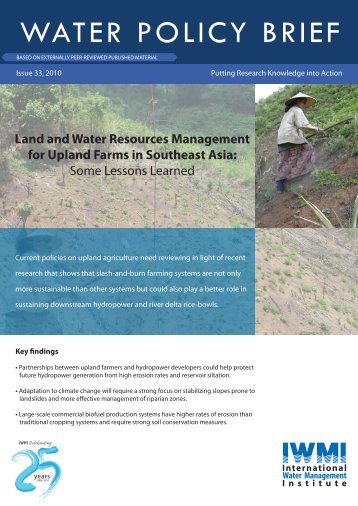 Land and water resources management for upland farms