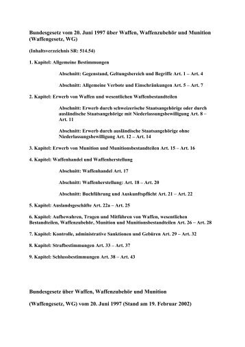 Waffengesetz Schweiz (PDF)