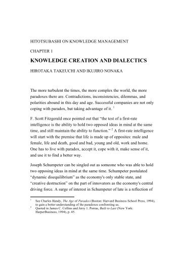 KNOWLEDGE CREATION AND DIALECTICS