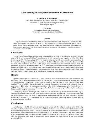 After-burning of Nitropenta Products in a Calorimeter ... - IWR