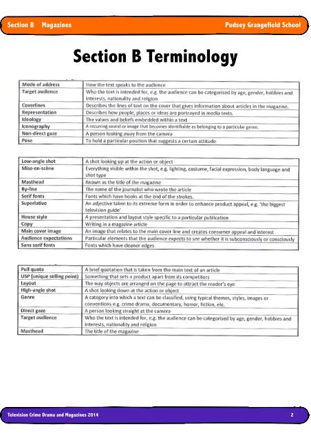 Media Studies Revision Booklet