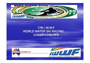Racing Bulletin #1 - International Water Ski Federation