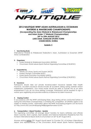 2012 Nautique IWWF AAO Championships Bulletin No 3 - Draft 3 ...