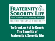 Greek Life - Illinois Wesleyan University