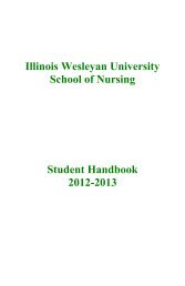 School of Nursing Handbook - Illinois Wesleyan University