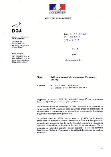 Référentiel normatif des programmes d'armement (RNPA) - Ixarm