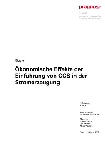 Ökonomische Effekte der Einführung von CCS in der ... - RWE