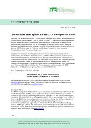 Pressemitteilung: Kongressankündigung (PDF, ca. 80 KB) - IZ Klima