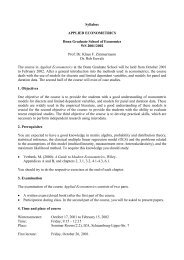 Syllabus APPLIED ECONOMETRICS Bonn Graduate School of ... - IZA