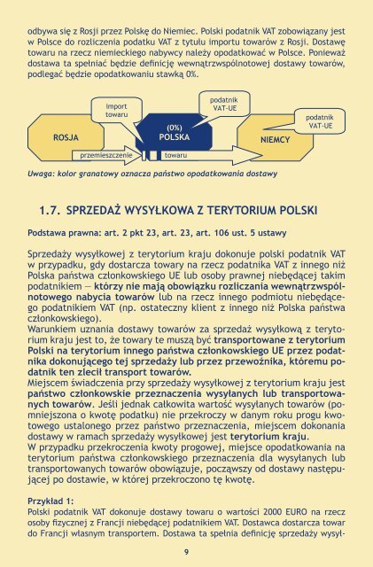 Miejsce świadczenia przy dostawie towarów i świadczeniu usług