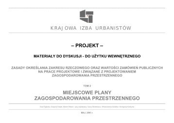 Projekt zasad wycen prac projektowych - materiał do dyskusji