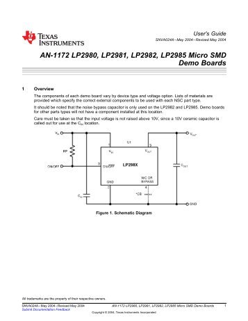 AN-1172 LP2980, LP2981, LP2982, LP2985 Micro SMD Demo Boards