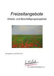 Freizeitangebote - Initiative zur sozialen Rehabilitation eV