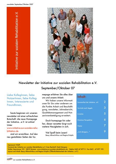 Newsletter September/Oktober PDF - Initiative zur sozialen ...