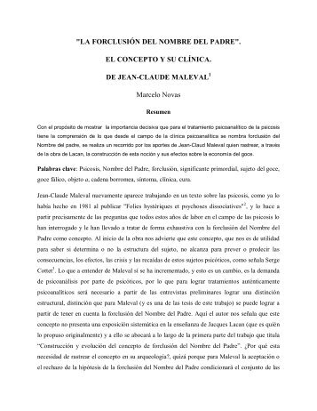 "LA FORCLUSIÃN DEL NOMBRE DEL PADRE". EL CONCEPTO Y ...