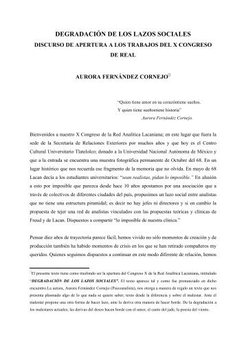 LITORALES 6 ERRANCIA 3 DISCURSO DE APERTURA AURORA ...