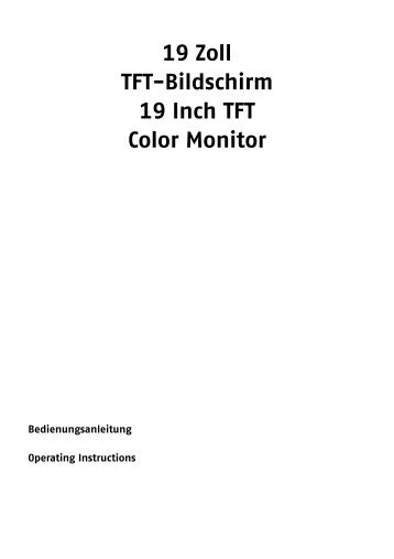 19 Zoll Tft-Bildschirm 19 Inch TFT Color Monitor - Medion
