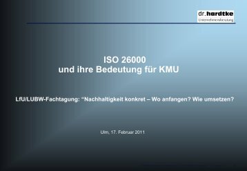 Vortrag "ISO 26000 und ihre Bedeutung für KMU"