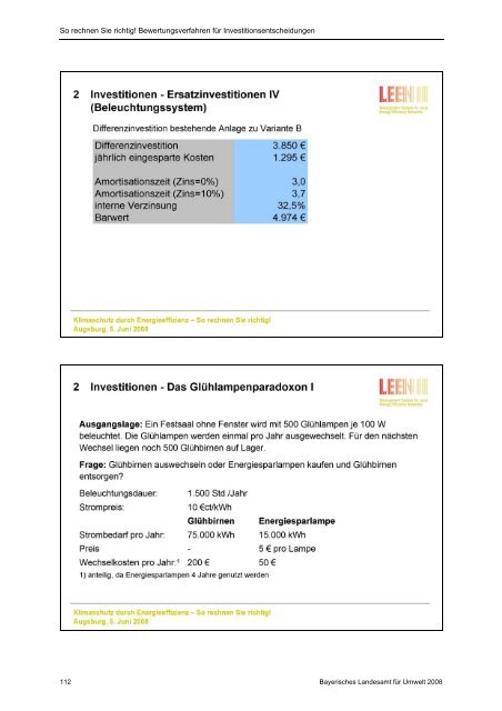 So rechnen Sie richtig! Bewertungsverfahren für Investiti ... - Bayern