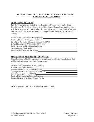 Forms Page 1 of 29 AUTHORIZED SERVICING DEALER