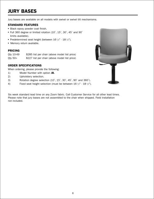 Zoom Seating Price Guide