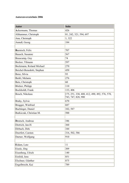 Autorenverzeichnis 2006 Autor Seite Ackermann ... - Ja-Aktuell