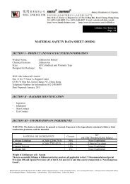 MATERIAL SAFETY DATA SHEET (MSDS) - Jablotron