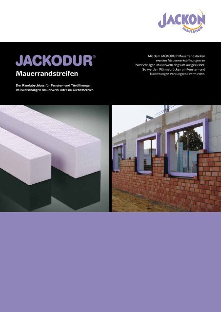 JACKODUR Mauerrandstreifen Produktblatt - Jackon Insulation