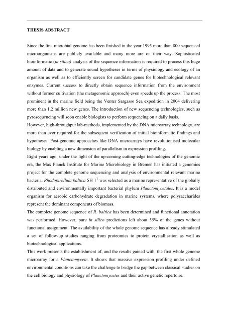 a Whole Genome Array Approach - Jacobs University