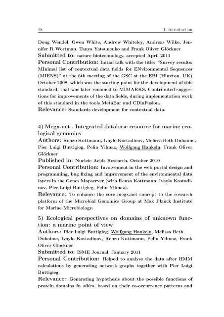 Data integration in microbial genomics ... - Jacobs University