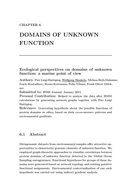 Data integration in microbial genomics ... - Jacobs University