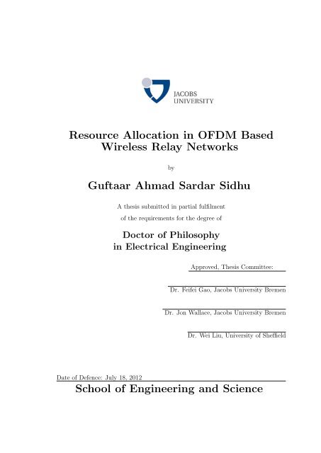 Resource Allocation in OFDM Based Wireless Relay Networks ...