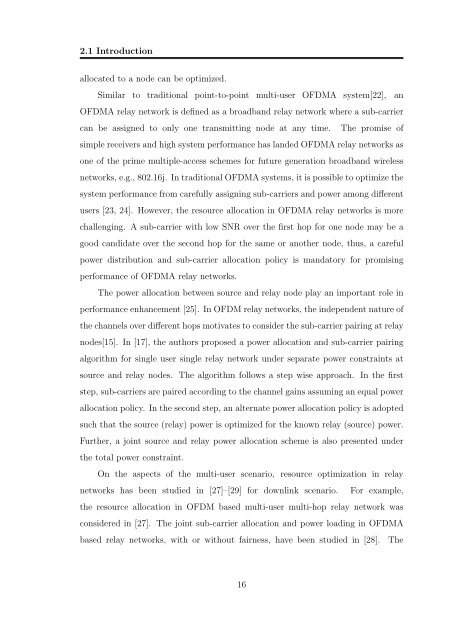 Resource Allocation in OFDM Based Wireless Relay Networks ...