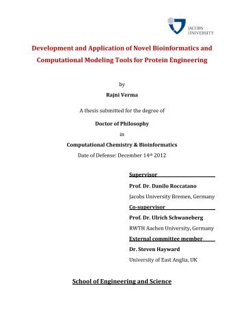 Development and Application of Novel ... - Jacobs University