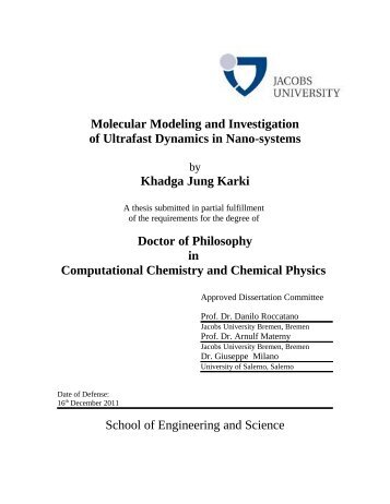 Molecular Modeling and Investigation of Ultrafast ... - Jacobs University